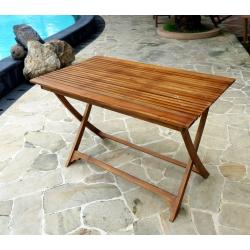 Table pliante de jardin en teck huilé - 120 - 70 cm