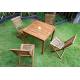Salon de jardin table carré - 4 chaises pliantes en teck huilé