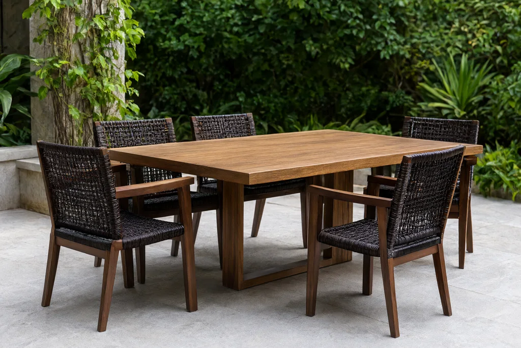 Ensemble table et chaises : composer un salon de jardin harmonieux de six à huit places