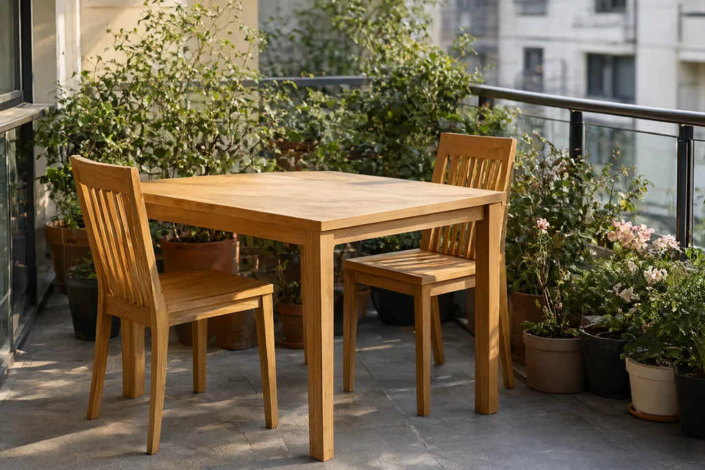 Table de 120 à 180 cm : le bon format pour une petite terrasse ou un balcon