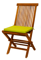 coussin vert lime pour chaise en teck