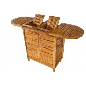Bar de jardin en teck huilé -meuble et décoration extérieur