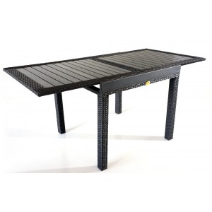 Table de jardin en résine carrée rectangulaire