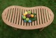 Table basse de jardin en teck brut - modele peanut -