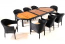 Salon de jardin - ensemble teck et résine pour 8 personnes