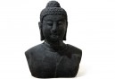 Buste de bouddha en roche volcanique - Statue