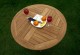 Table de jardin pliante en teck brut - diametre 70 cm
