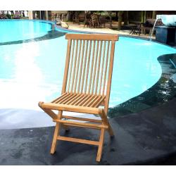 Chaises en teck brut naturel (pliante)