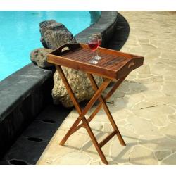 plateau sur pied en teck huilé (desserte)