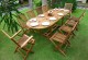 Salon de jardin en Teck 10 places ovale huilé en solde