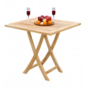 Table pliante en teck 70×70 cm carré