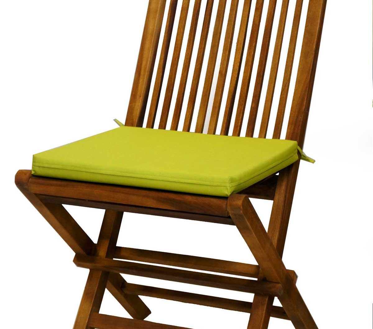 coussin vert Lime en toile pour chaises et fauteuils pliants en teck