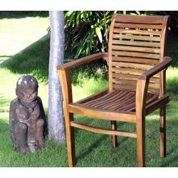 Fauteuil empilable en Teck huilé : Raja