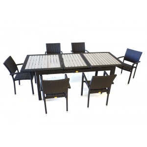 Salon de jardin Miami : polywood + resine