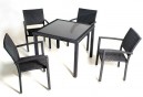Salon de jardin en résine tressée x4 fauteuils