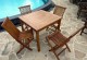 Salon de jardin en teck table carré 4 places