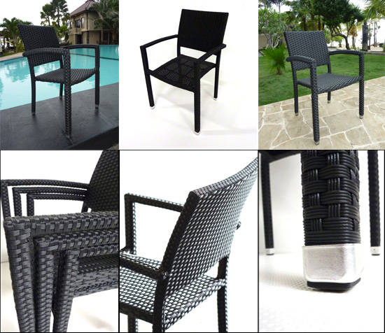 Salon de jardin en résine tressée rectangulaire 8 places table 192 cm