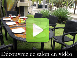 salon de jardin en teck et resine 10 places