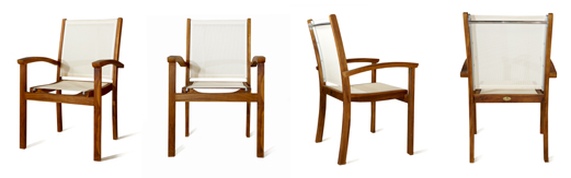 fauteuil de jardin en teck et batyline