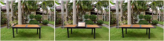 table de jardin en teck et resine