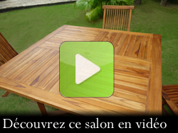 salon de jardin en teck carre