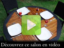 salon de jardin en teck et resine table ronde