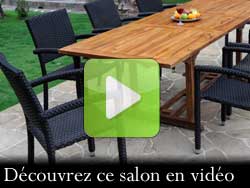 salon de jardin en teck et résine flores