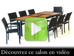 salon de jardin en teck et resine flores