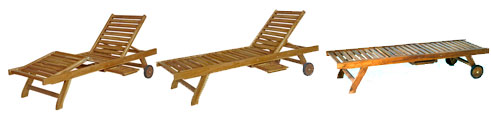 Bain de soleil en teck huilé – transat dossier réglable