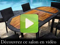 salon de jardin en teck et résine : Bali rattan
