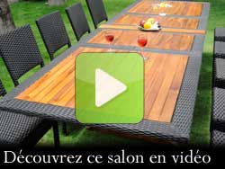 salon de jardin en résine et teck