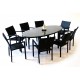 Salon de jardin en résine tressée x8 fauteuils empilables