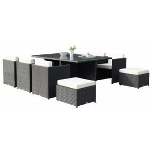 Salon de jardin en résine cube XXL