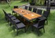salon de jardin en teck et résine tressée noire 12 places Bornéo Rattan