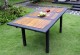 Table de jardin en teck et résine : modèle Bali ratan