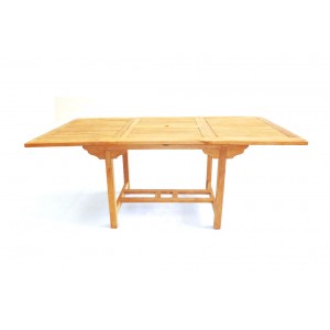 Table de jardin en teck 8 places rallonge papillon
