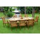 Salon de jardin en Teck 10 places ovale huilé "Java Raja"