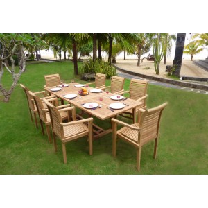 mobilier en teck : salon de jardin en teck brut naturel