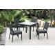 Salon de jardin en résine tressée x4 chaises