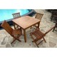 Salon de jardin en teck table carré 4 places