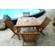 Salon de jardin en teck table carré 4 places
