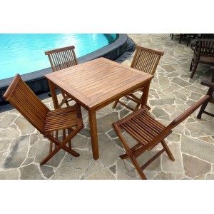 ensemble en teck à petit prix : salon table + 4 chaises