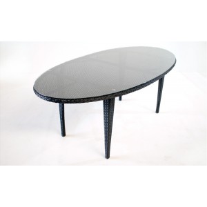 Table de jardin en résine tressée