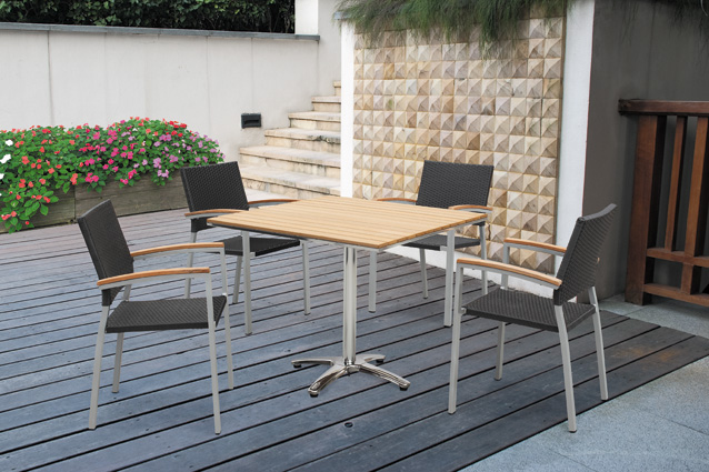 Table bistrot en aluminium et Polywood : modèle Mexico 90